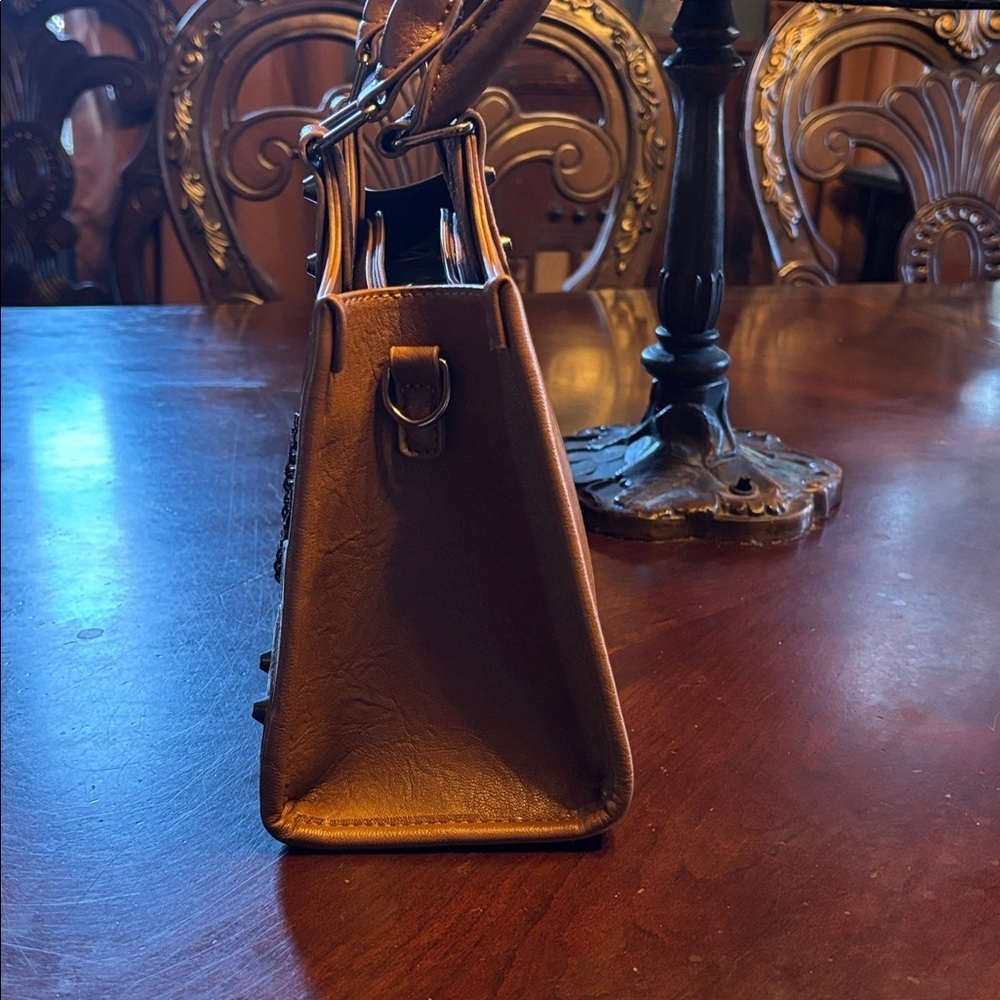 NWOT crossbody handbag with cross and chain hardware - Picture 3 of 7